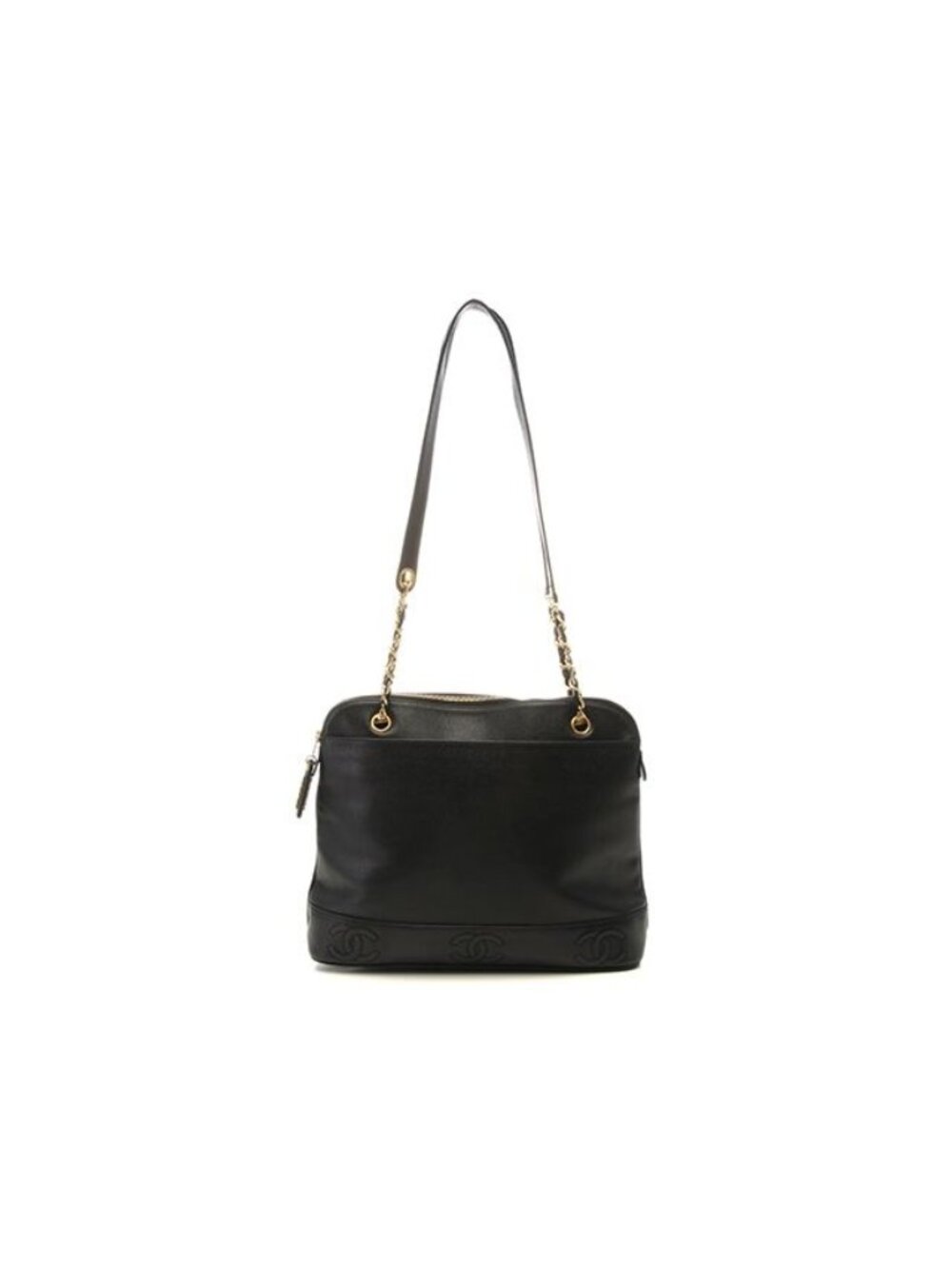 Chanel Triple Coco Shoulder Bag Black Caviar Leather